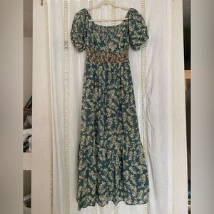 Free People Puff Sleeve midi dress